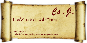 Csécsei János névjegykártya