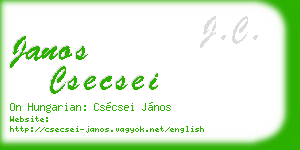 janos csecsei business card